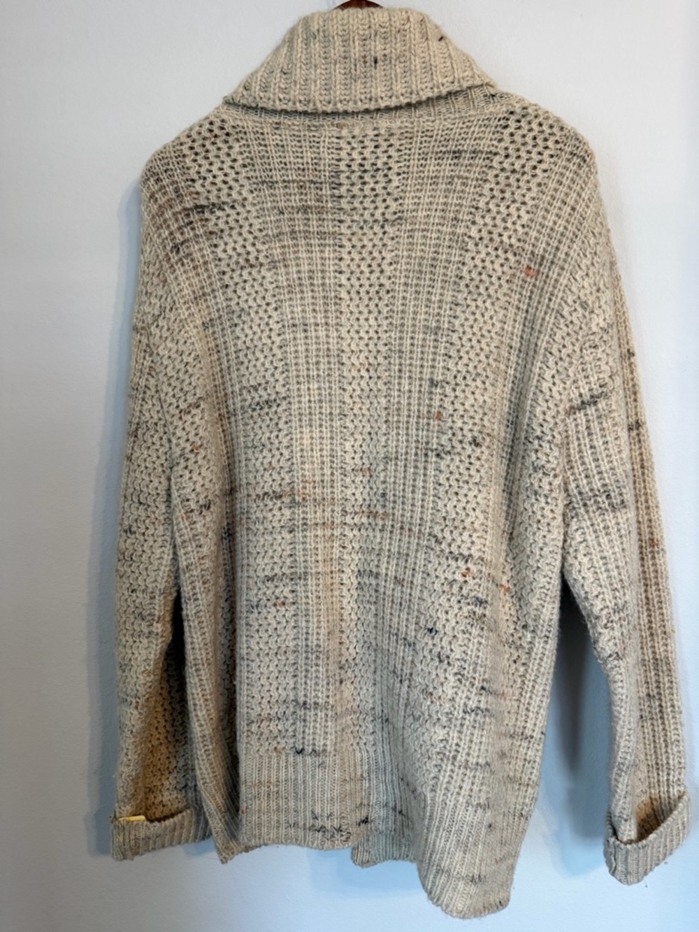 Pendleton 70’s Cream Zip-Up Chunky Cardigan with Ring Pull - Picture 8 of 8